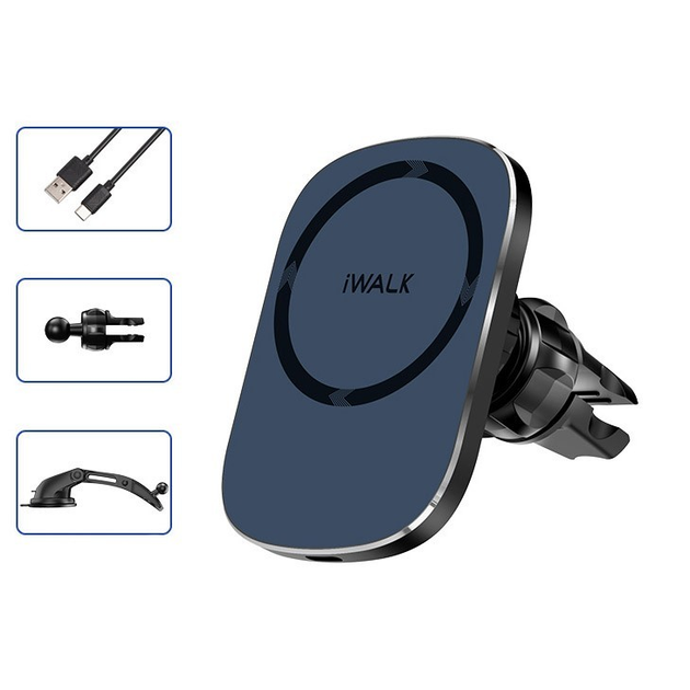 Бездротовий зарядний пристрій iWalk Lucanus Air Mag Black (CML004) - зображення 1