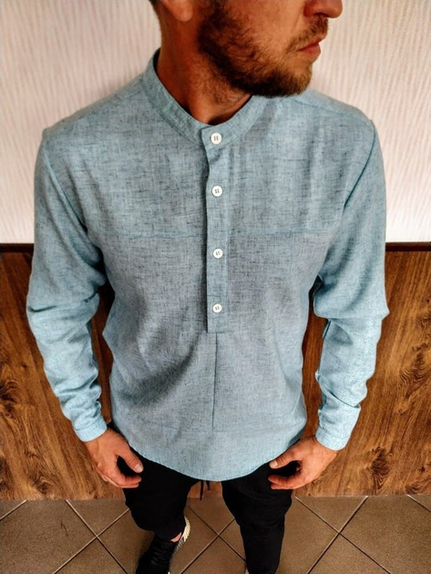 Рубашка R.A. Long Sleeve Linen XL бирюзовая 1888-XL от продавца: RaSko ...