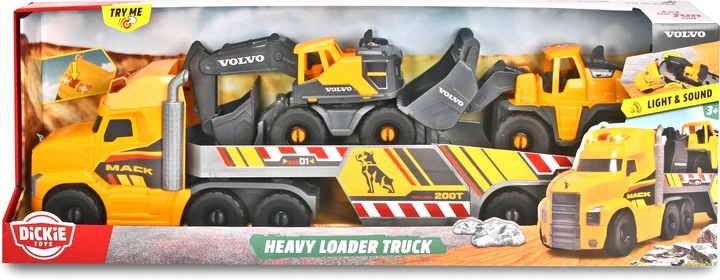 Zestaw do zabawy Dickie Toys Ciężarówka Mack z przyczepą, koparką i ładowarką Volvo z efektami dźwiękowymi i świetlnymi 70 cm (4006333065941) - obraz 15
