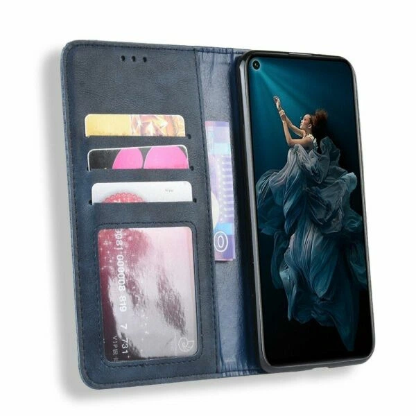 Чехол-книжка Deexe Retro Style для Huawei Honor 20 / Nova 5T - Dark Blue - изображение 4