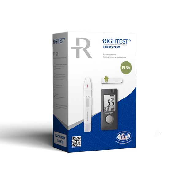 Глюкометр Бионайм Елса - Bionime Rightest Elsa + 60 тест-полосок - изображение 3