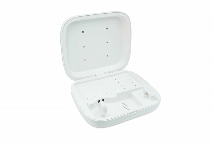 Стерилізатор для мобільного телефону з функцією бездротової зарядки Qitech Wireless Charging Sterilizing Box 4 в 1 колір білий - зображення 1