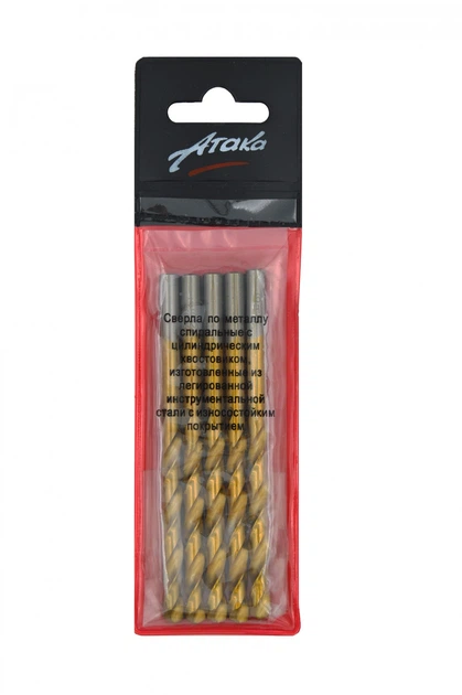 Свердло Атака п/мет 6,4 мм титан 5 шт (8077060) – низькі ціни, кредит ...