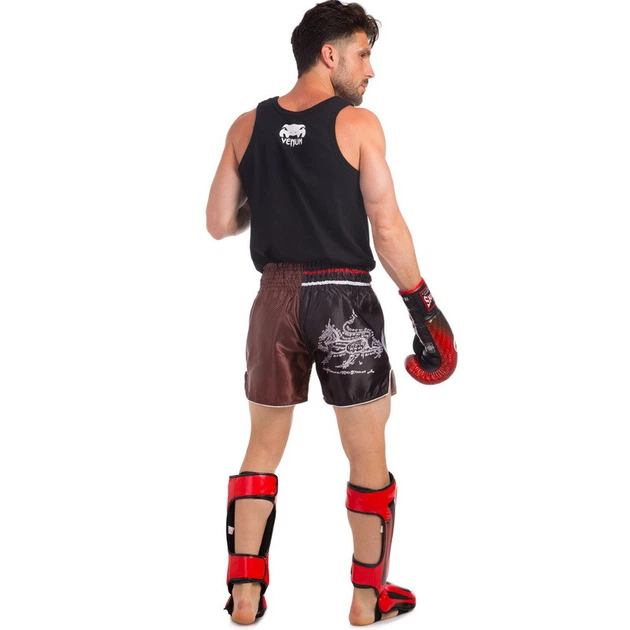 Шорты для тайского бокса и кикбоксинга Hayabusa Loin Warrior Heroe 0240 размер S (44-46) Black-Brown - изображение 5