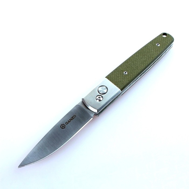 Нож складной Ganzo G7211 (длина: 200мм, лезвие: 85мм, сатин), зеленый - изображение 2