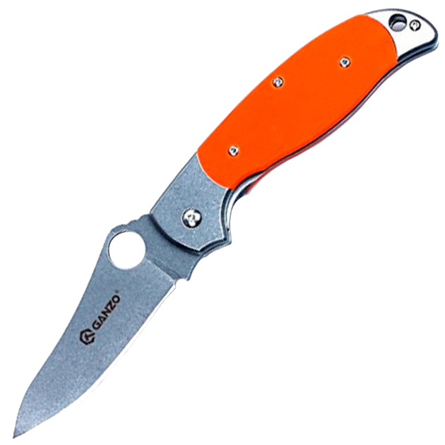 Нож складной Ganzo G7372 (длина: 210мм, лезвие: 89мм, сатин), оранжевый - изображение 1