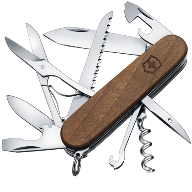 Ніж складний, мультитул Victorinox Huntsman (91мм,13 функцій), дерево 1.3711.63 - зображення 1