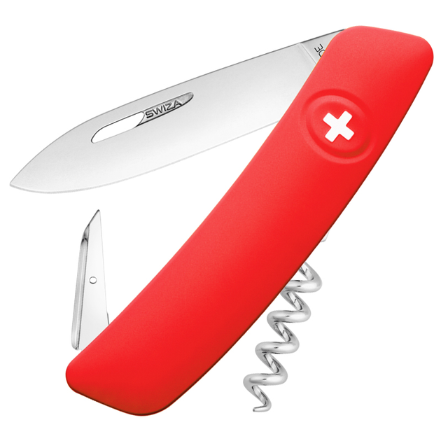 Нож складной, мультитул Swiza D01 (95мм, 6 функций), красный KNI.0010.1000 - изображение 1