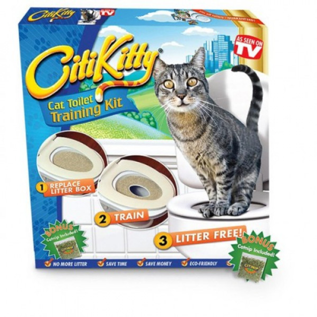 Набор для приучения кошек к туалету CitiKitty Cat Toilet Training Kit - накладки на унитаз