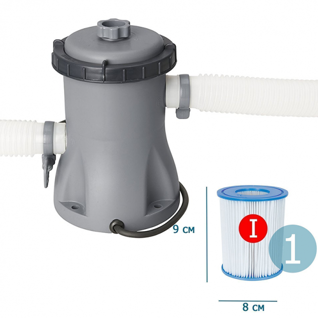 Бассейн каркасный прямоугольный BESTWAY 56411, 300х201х66 см, Steel Pro, фильтр-насос - изображение 2