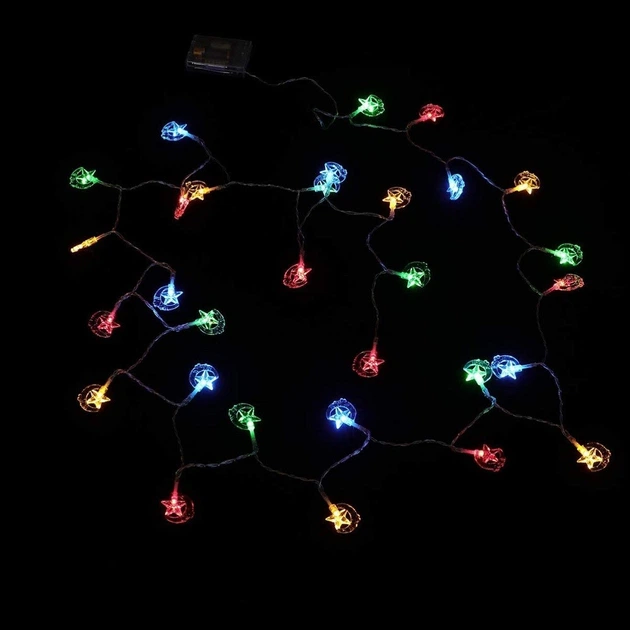 Новогодняя светодиодная гирлянда-нить Звезды и луна 20 LED Multi 3 метра - Фото 5 Новогодняя светодиодная гирлянда-нить Звезды и луна 20 LED Multi 3 метра - изображение 5
