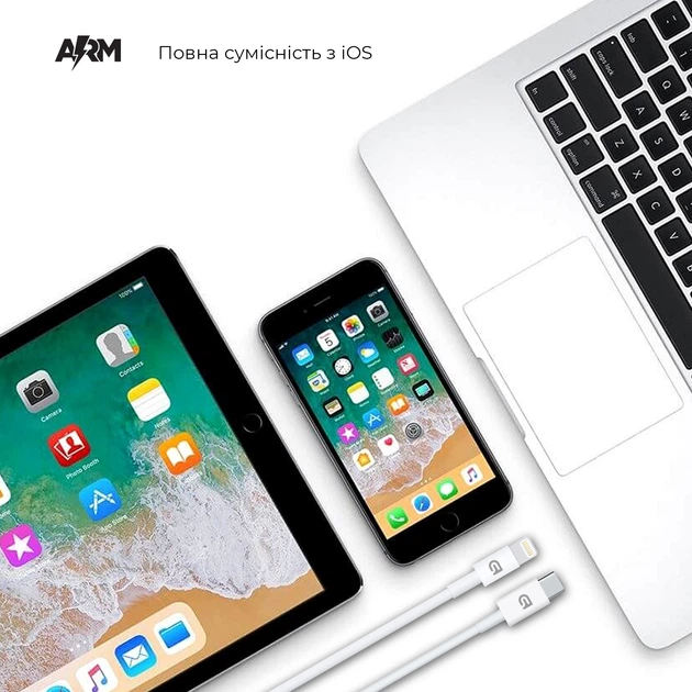 Кабель ArmorStandart AMQGJ2 Lightning to USB Type-C Cable 1m white (ARM58524) - Фото 2 Кабель ArmorStandart AMQGJ2 Lightning to USB Type-C Cable 1m white (ARM58524) - зображення 2