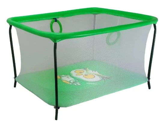 Манеж ігровий з дрібною сіткою Kinderbox Люкс Сова зелена - Фото 1 Манеж ігровий з дрібною сіткою Kinderbox Люкс Сова зелена - зображення 1