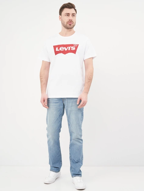 Футболка хлопковая длинная мужская Levi`s Standard Housemark Tee 17783-0140 XL Белая (5415211983571) - изображение 3