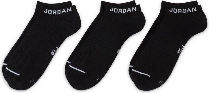 Баскетбольні шкарпетки (3 пари) Jordan Jumpman Dri-Fit No-Show 3PPK(SX5546-010(DX9656-010)) S Чорний - зображення 3