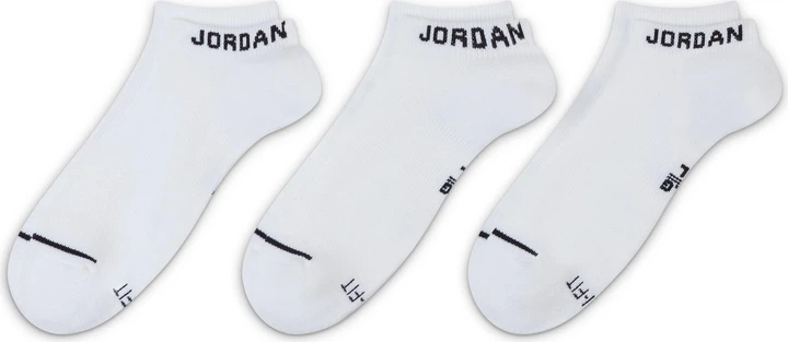 Баскетбольні шкарпетки(3 пари) Jordan Jumpman Dri-Fit No-Show 3PPK(SX5546-100(DX9656-100)) S Білий - зображення 4