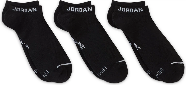 Баскетбольні шкарпетки (3 пари) Jordan Jumpman Dri-Fit No-Show 3PPK(SX5546-010(DX9656-010)) S Чорний - зображення 4