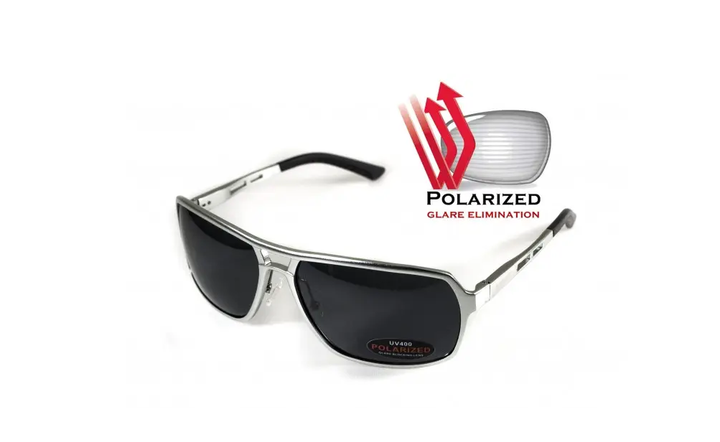 Темные очки с поляризацией BluWater Alumination 4 (gray) (silver metal) Polarized (4АЛЮМ4-С20П) - изображение 1