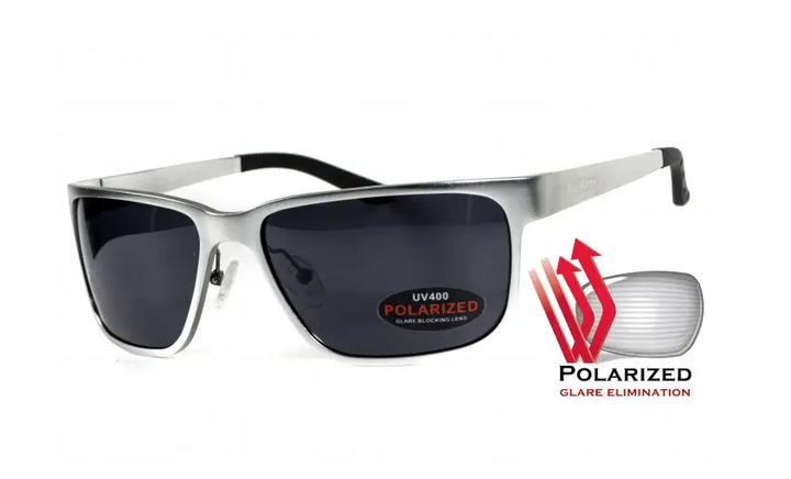 Темные очки с поляризацией BluWater Alumination 2 (gray) (silver metal) Polarized (4АЛЮМ2-С20П) - изображение 1