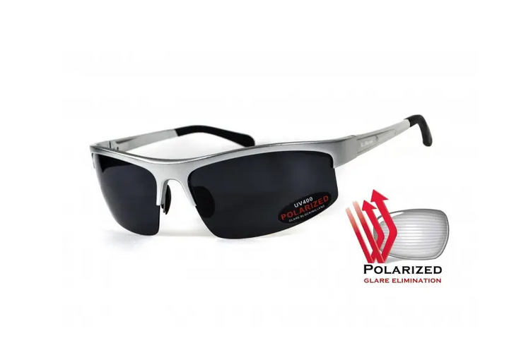 Темные очки с поляризацией BluWater Alumination 5 (gray) (silver metal) Polarized (4АЛЮМ5-С20П) - зображення 1