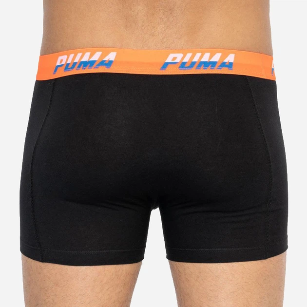 Набор трусов-боксеров мужских хлопковых Puma Logo Aop Boxer 2P 501003001030 2 шт M Черные с оранжевым и синим (8718824805375) - Фото 5 Набор трусов-боксеров мужских хлопковых Puma Logo Aop Boxer 2P 501003001030 2 шт M Черные с оранжевым и синим (8718824805375) - изображение 5