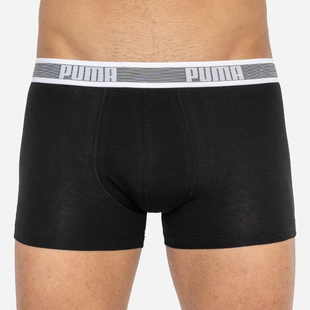 Набор трусов-боксеров мужских Puma Worldhood Stripe Trunk 2P 501004001200 2 шт L Серый с белым и черным (8718824805580) - Фото 4 Набор трусов-боксеров мужских Puma Worldhood Stripe Trunk 2P 501004001200 2 шт L Серый с белым и черным (8718824805580) - изображение 4