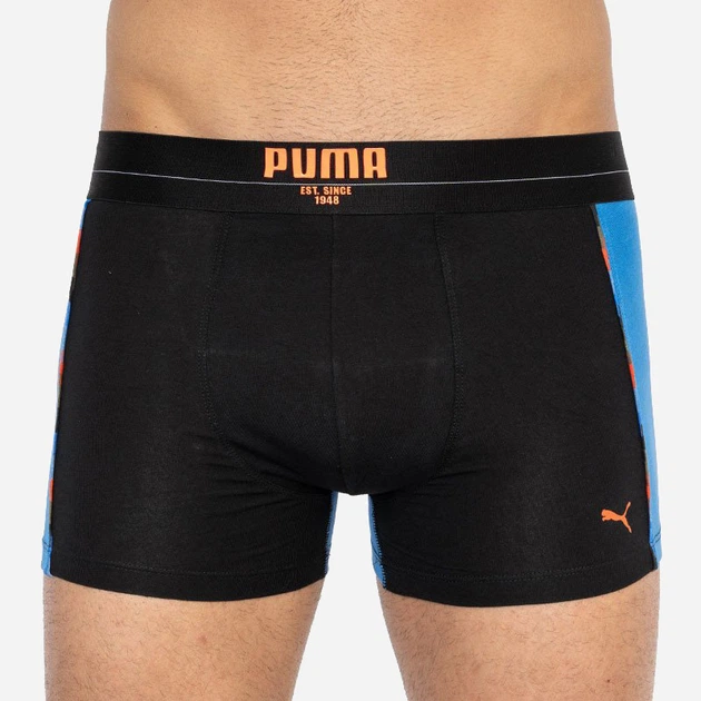 Набір трусів-боксерів чоловічих бавовняних Puma Statement Boxer 2P 501006001030 2 шт L Чорні з синім (8718824805788) - зображення 4