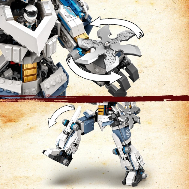 Zestaw klocków LEGO Ninjago Starcie tytanów Mech 840 elementów (71738) - obraz 11