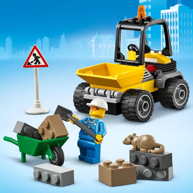 Zestaw klocków LEGO City Great Vehicles Pickup do robót drogowych 58 elementów (60284) - obraz 7