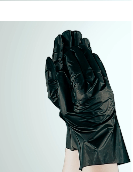 Перчатки одноразовые нестерильные, неопудренные TPE Unex Medical Products размер XL 200 шт. — 100 пар Чорные (77-52-1) - изображение 2