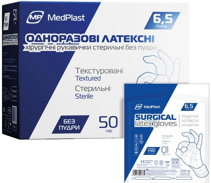 Перчатки MedPlast Обзорные Нитриловые Неопудренные размер S 100 шт (4820144772306) - изображение 1