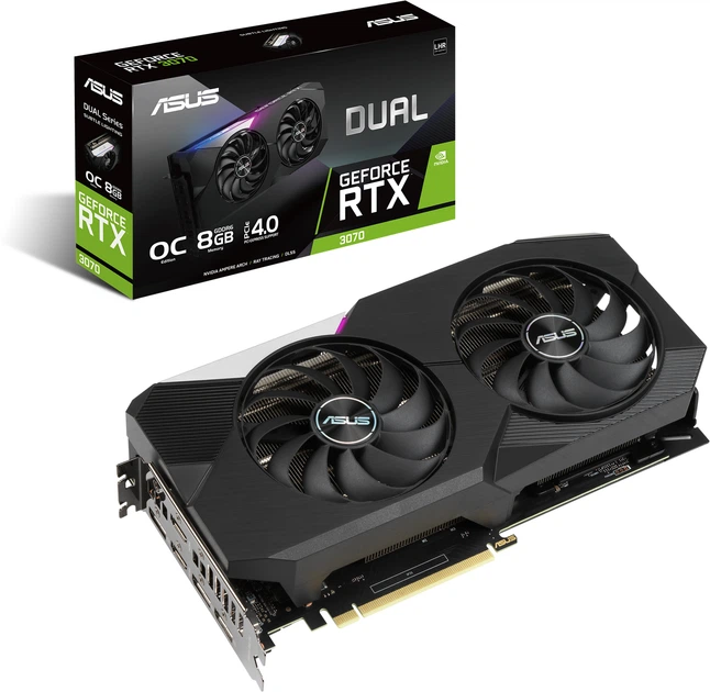 【ジャンク品】ASUS GeForce RTX 3070 Видеокарта Asus PCI-Ex GeForce RTX 3070 Dual OC Edition V2 LHR 8GB