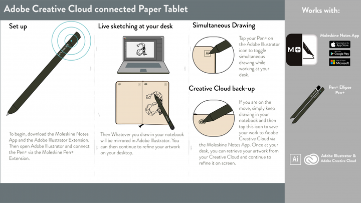 Блокнот Moleskine Adobe Paper Tablet великий 19 х 25 см нелінований чорний - зображення 6