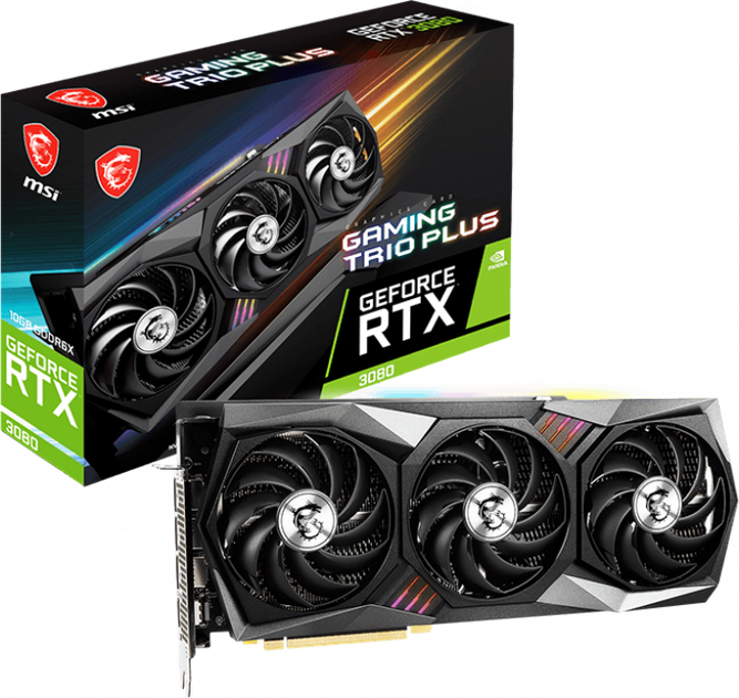 MSI RTX 3080 10GB 動作良品 Видеокарта MSI PCI-Ex GeForce RTX 3080 Gaming Trio 10G LHR 10GB