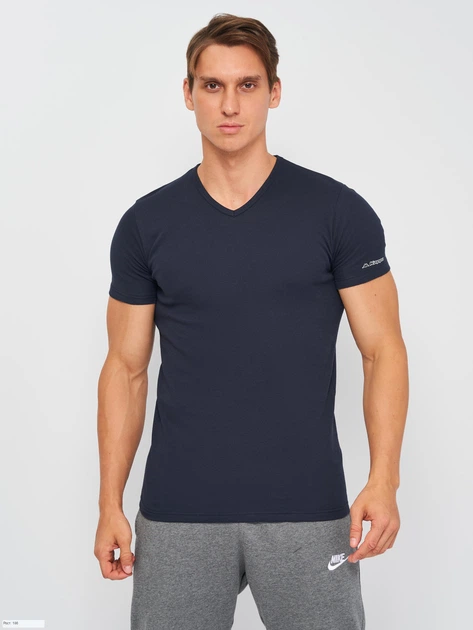 Футболка нательная мужская хлопковая Kappa K1316 XL Темно-синяя (8016279702523) - Фото 1 Футболка нательная мужская хлопковая Kappa K1316 XL Темно-синяя (8016279702523) - изображение 1
