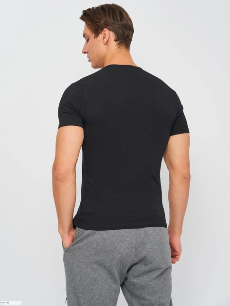 Футболка нательная мужская хлопковая Kappa K1316 XL Черная (8052394816714) - Фото 2 Футболка нательная мужская хлопковая Kappa K1316 XL Черная (8052394816714) - изображение 2