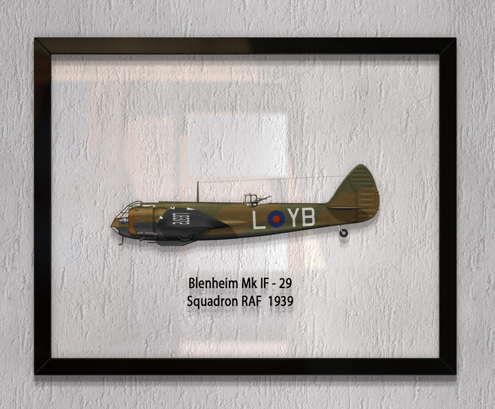 Принт на стекле Artel «Бомбардировщик Bristol Blenheim Mk IF 29 Эскадрилья RAF 1939 год» 61 x 46см - Фото 1 Принт на стекле Artel «Бомбардировщик Bristol Blenheim Mk IF 29 Эскадрилья RAF 1939 год» 61 x 46см - изображение 1