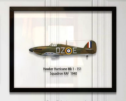 Принт на стекле Artel «Истребитель Hawker Hurricane Mk 1 151 Эскадрилья 1940 год» 18 x 13см - Фото 1 Принт на стекле Artel «Истребитель Hawker Hurricane Mk 1 151 Эскадрилья 1940 год» 18 x 13см - изображение 1