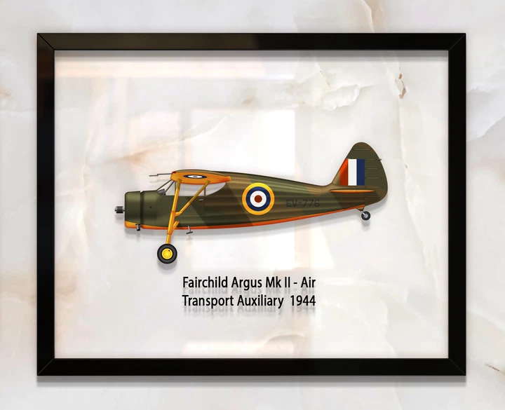 Принт на стекле Artel «Самолет Fairchild 24 Argus Mk II 1944 год» 46 x 36см - Фото 1 Принт на стекле Artel «Самолет Fairchild 24 Argus Mk II 1944 год» 46 x 36см - изображение 1