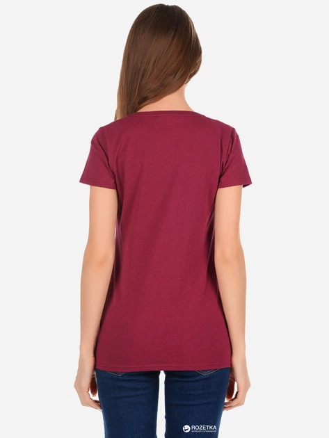Футболка хлопковая женская Fruit of the loom Valueweight Ladies 061372041 M Бордовая (5000000087600) - изображение 2