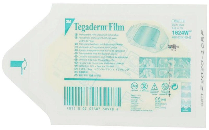 Прозора плівкова пов'язка на рамці 3M Tegaderm Film 6 х 7 см 1624W №100 - зображення 2