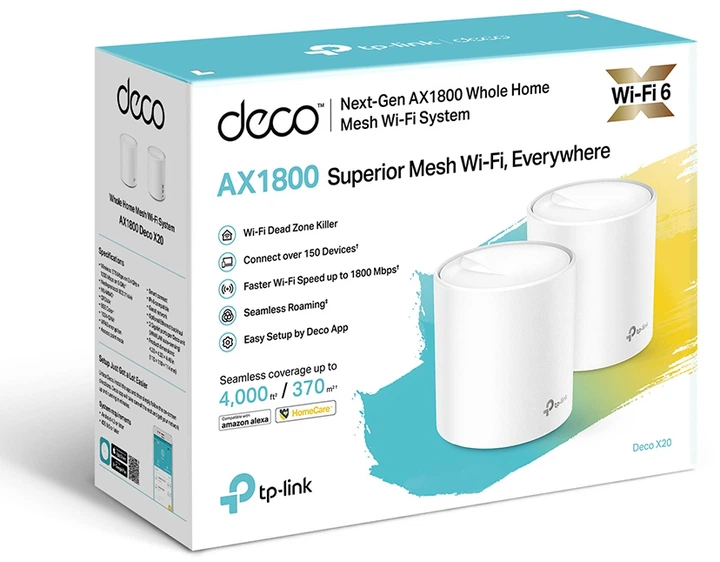 Маршрутизатор TP-LINK Deco X20 (2-pack) MESH система WiFi6