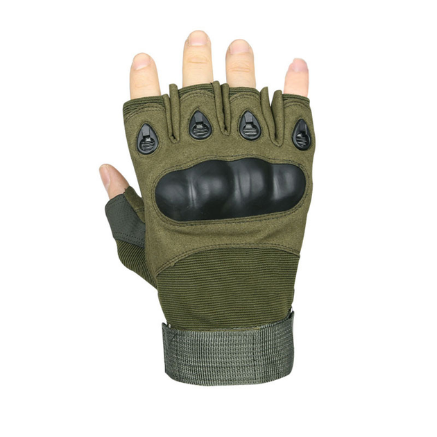 Перчатки армейские Lesko E301 Green XL беспалые военные без пальцев - изображение 1