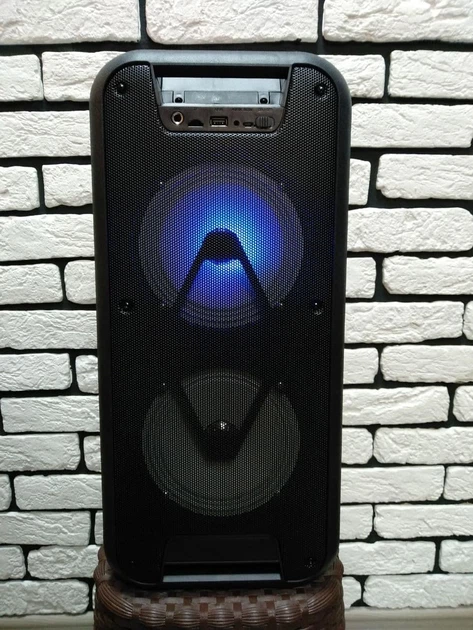 Беспроводная портативная аккумуляторная колонка Super Bass Spearker ESS-601 с микрофоном Bluetooth на 2 динамика Черная - изображение 2