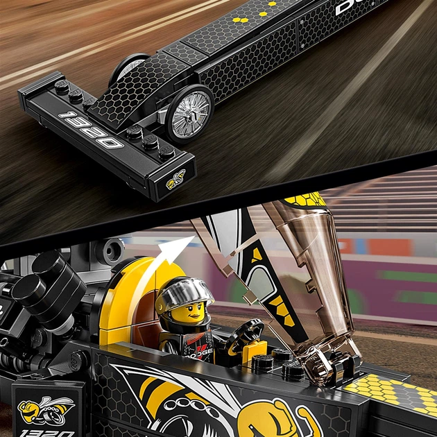 Zestaw klocków LEGO Speed Champions Mopar Dodge//SRT Top Fuel Dragster i 1970 Dodge Challenger T/A 627 elementów (76904) - obraz 7