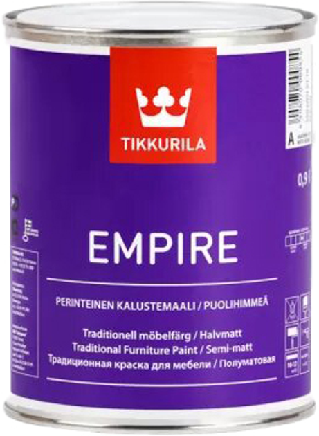 Тиксотропна алкідна фарба Tikkurila Empire 0.9 л Біла (6408070000854 ...