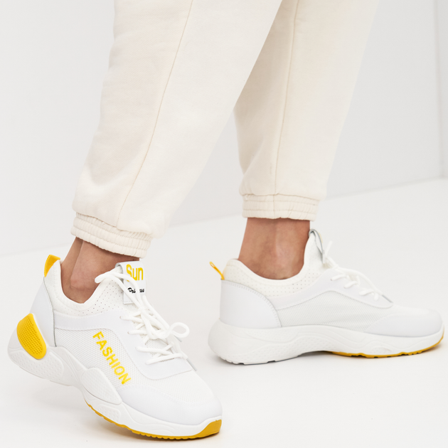 Жіночі кросівки Lady Lily Bll-60-3 38 24 см Білі з жовтим