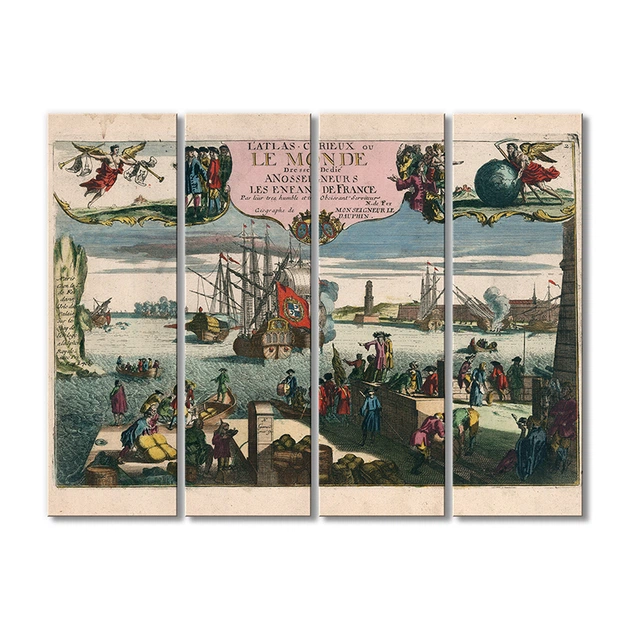 Винтажная карта Artel «Веселый атлас или мир» 4 модуля 80x120 см - Фото 1 Винтажная карта Artel «Веселый атлас или мир» 4 модуля 80x120 см - изображение 1