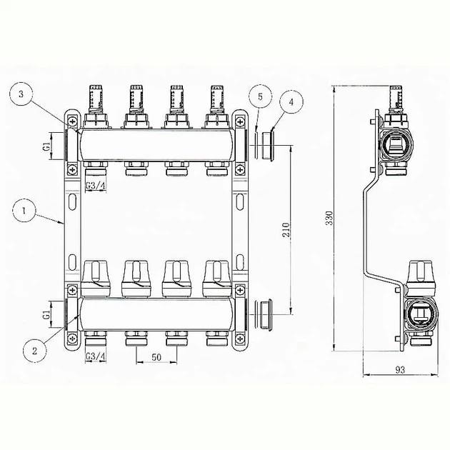Коллектор RAFTEC RC03-04 с расходомерами - изображение 4
