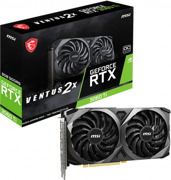 Видеокарта MSI PCI-Ex GeForce RTX 3060 Ti Ventus 2X 8G OCV1 LHR